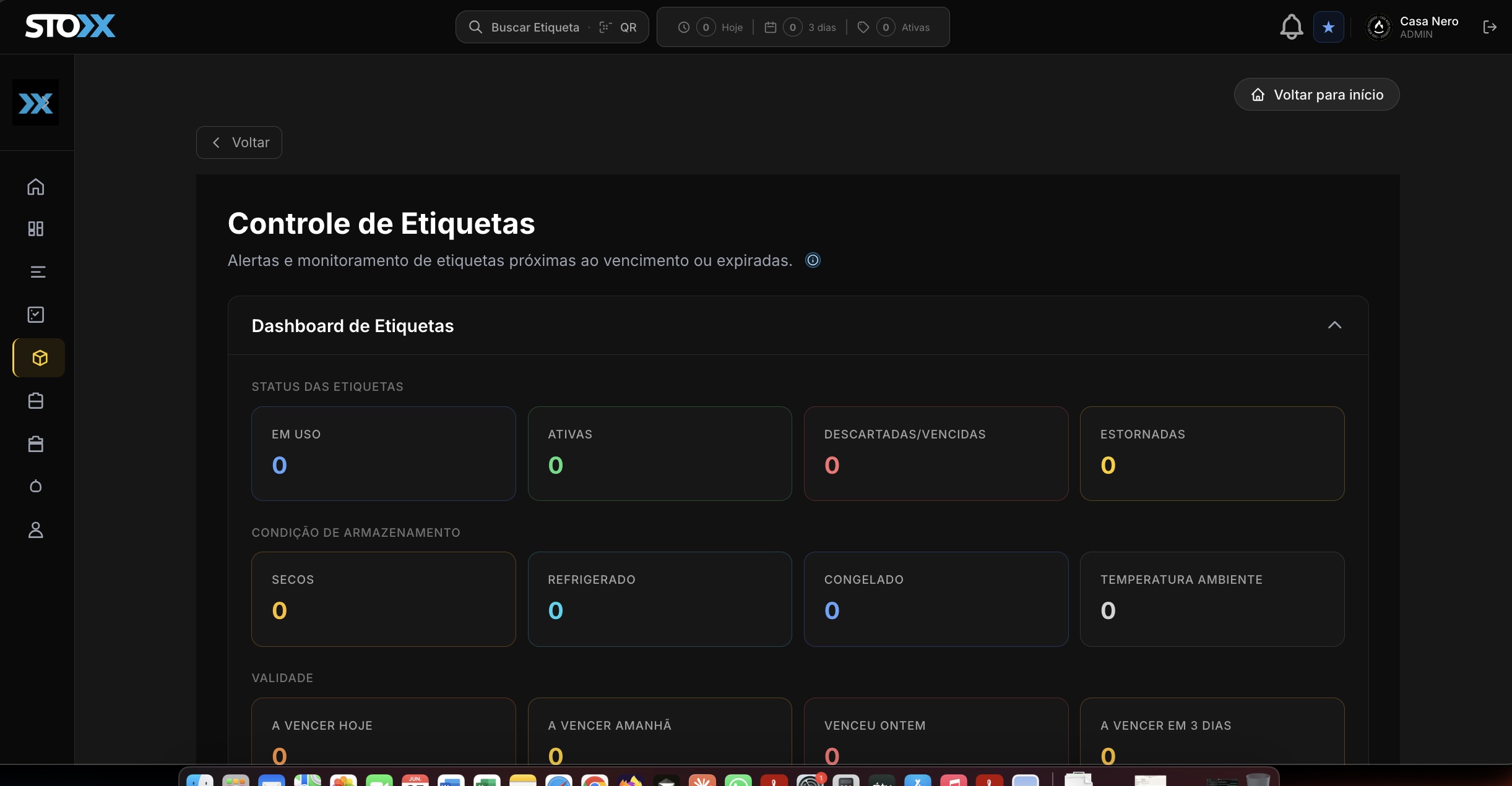 Controle de etiquetas